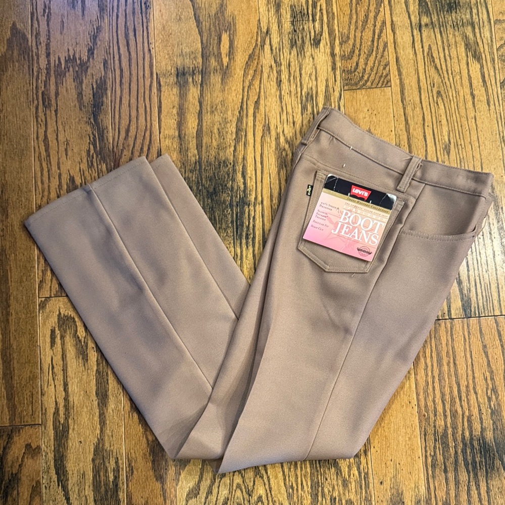 Vintage Levi's Beige Bootcut Jeans 29x32 Nwt dress western polyester